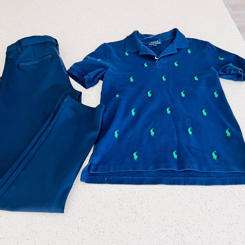 Boy Top and Pants bundle, Ralph Lauren Polo Shirt and French Toast Pants